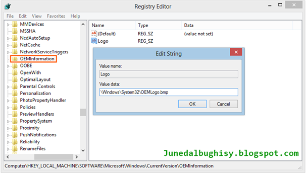 Cara Memasang Logo OEM Pada Windows 8 03