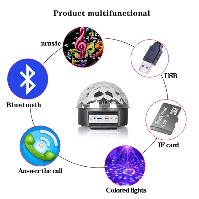 Bluetooth Sese Duyarlı Usb & Sd Kart Girişli Led Küre