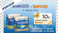Logo Buoni spesa Ipercoop da 10 euro sicuri con Scottonelle