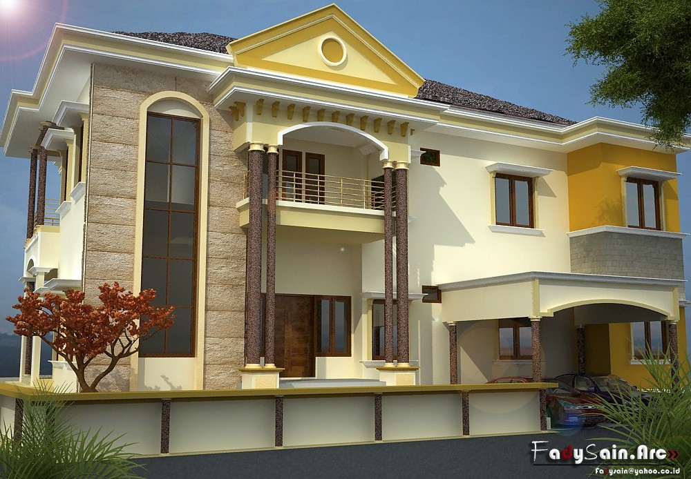 Design 3D Rumah Modern Minimalis Brown Black Uniqx Template