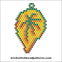 Free brick stitch seed bead earring pattern color chart