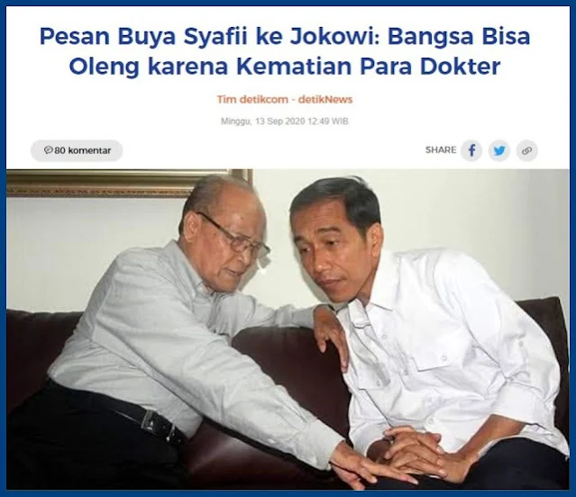 Syafii Maa’rif akhirnya terbangun juga. Kemarin, mantan ketua PP Muhammdiyah itu berkirim surat kepada Presiden Joko Widodo (Jokowi). Bukan surat yang berisi marah-marah. Hanya perasaan sedih beliau. Lebih tepat keprihatinan terhadap penanganan wabah Covid-19.