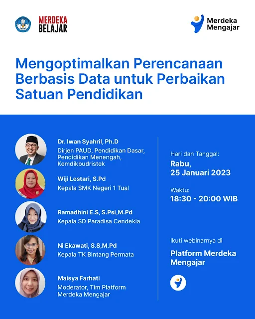 Webinar: Mengoptimalkan Perencanaan berbasis Data untuk Perbaikkan Satua Pendidikan