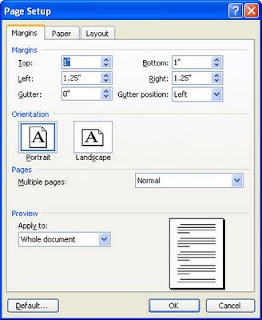 layout halaman (page setup) pada ms.word