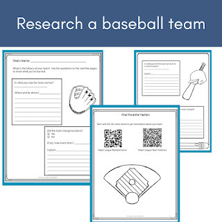 graphic organizers for students to use on their Baseball-themed project-based learning