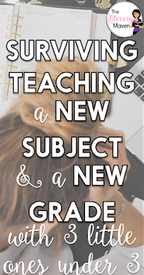 Juggling being a mom and a teacher is hard, and even harder when you are teaching a new grade and a new subject with 6 month old twins and a 2 year old. Here's what I learned, separated into home life and school life, for all you other teacher mamas out there.