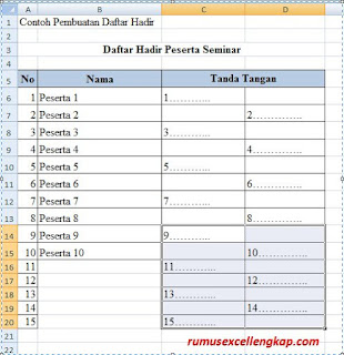 contoh 5 membuat kolom tanda tangan