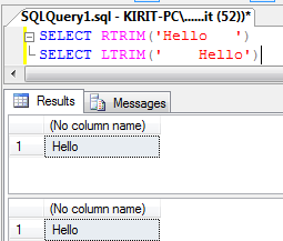 SQL TRIM() function