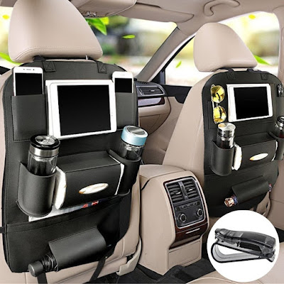 Backseat Car Organizer Holds Tablets, Drinks, Bottles, Tissues, Toys And Etc - Universal Use For Kids