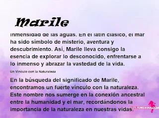 ▷ Significado del nombre Marile