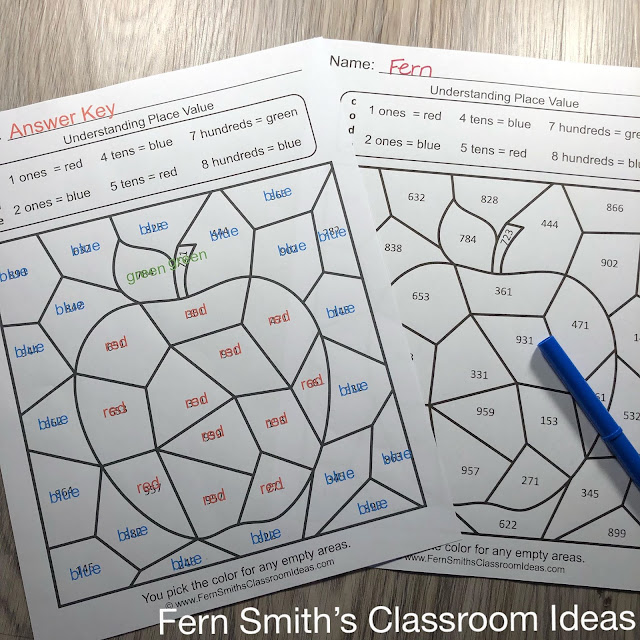 2nd Grade Go Math 2.5 Place Value To 1,000 Color By Number #FernSmithsClassroomIdeas