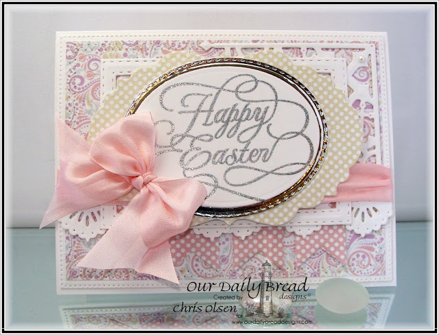 Our Daily Bread Designs, Flourished Happy Easter, Ovals, Stitched Ovals, Pennants, Beautiful Borders, Rectangles, Double Stitched Rectangles, Vintage Labels, Flourished Star Pattern, Decorative Corners Easter Card Collection and Pastel Paper Pack, designed by Chris Olsen