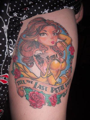 Disney Belle Pin Up Tattoo