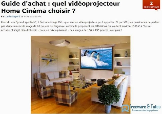 Le site du jour : comparatif et guide d'achat des meilleurs vidéoprojecteurs Home Cinéma