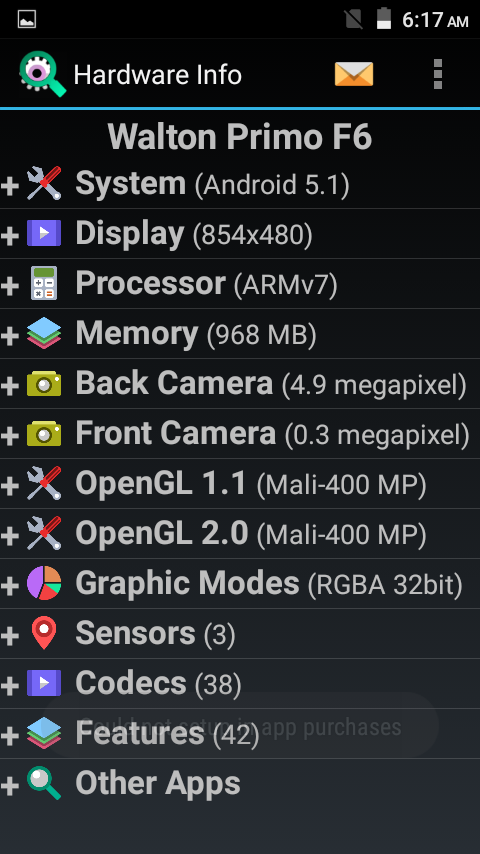 Primo F6 Specs