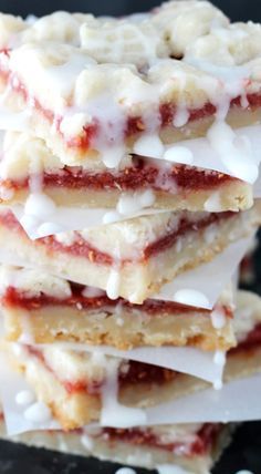 These Raspberry Orange Shortbread Bars are drizzled with a delicious vanilla glaze! They're sweet, fruity dessert bars that are perfect for summer! And to make them even more fun, they're made with juice pulp! These Raspberry Orange Shortbread Bars are drizzled with a delicious vanilla glaze! They're sweet, fruity dessert bars that are perfect for summer! And to make them even more fun, they're made with juice pulp!