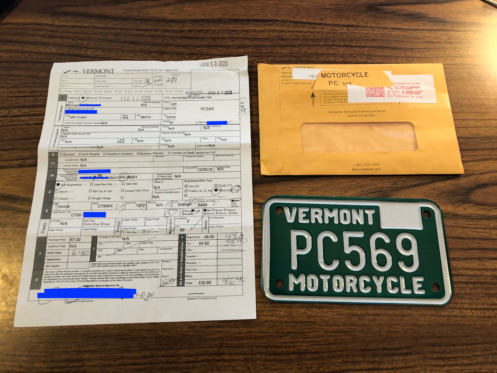 Registering a Small Motorcycle in the State of Vermont Registering a Small Motorcycle in the State of Vermont