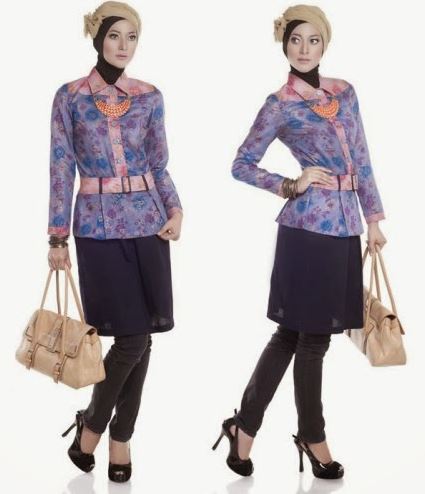 20 Model  Baju  Batik Kombinasi  Polos  terbaru 2021