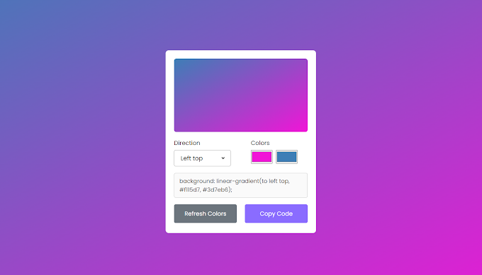 To create Gradient color generator tool in JavaScript