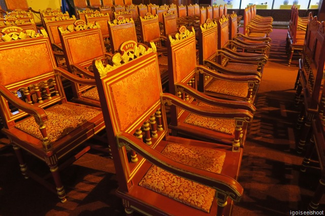 Inside of the Hue Traditional Theatre of Art where once the emperor sat to enjoy performances.