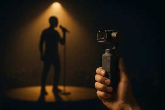 공연을 촬영 중인 Osmo Pocket 3 카메라