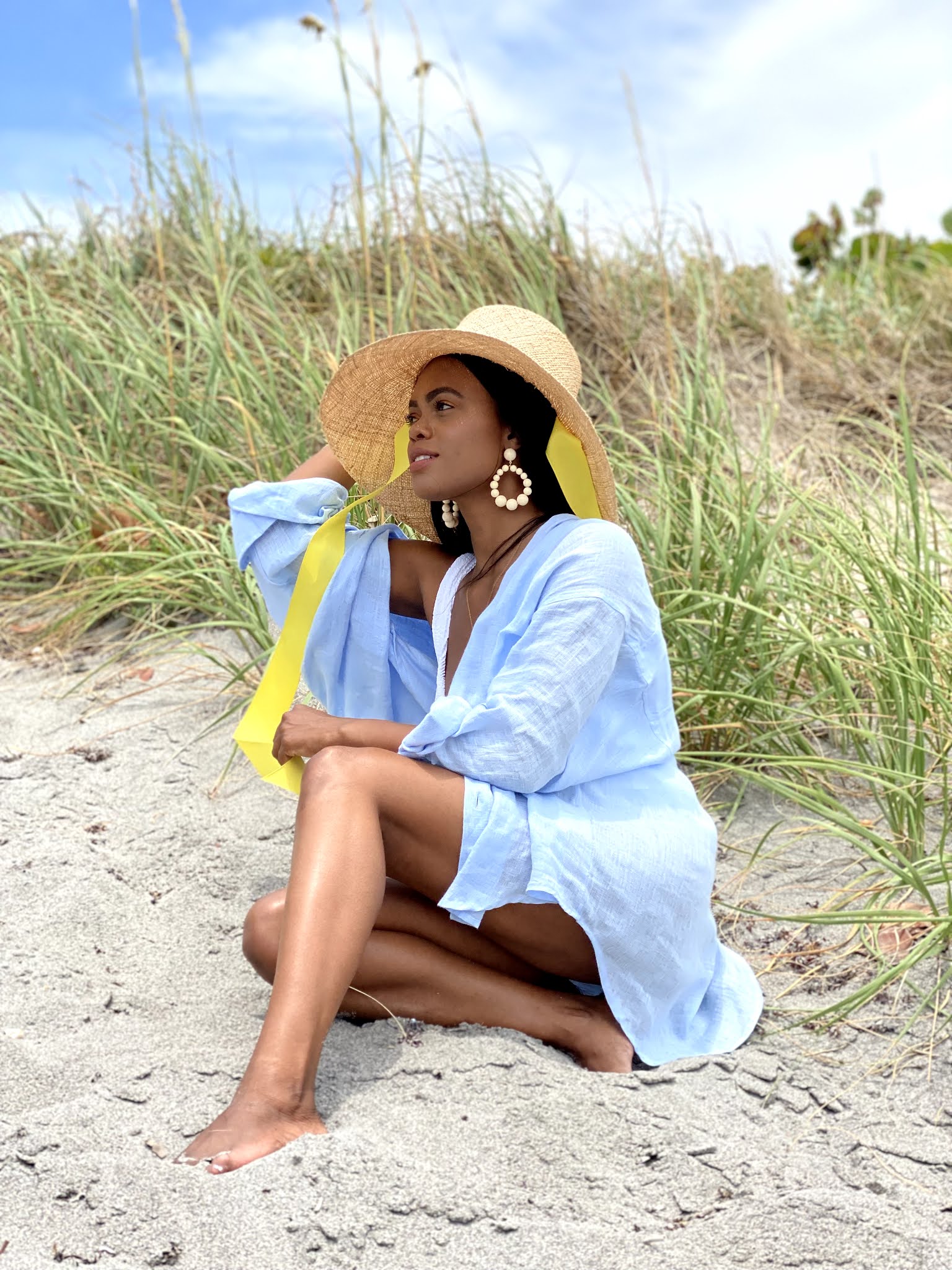 Linen shirt beach cover up