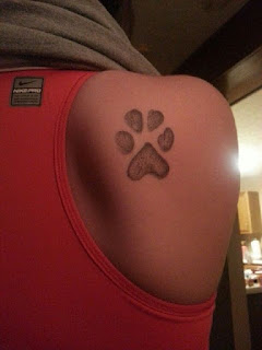 Paw Print Tattoos On Shoulder