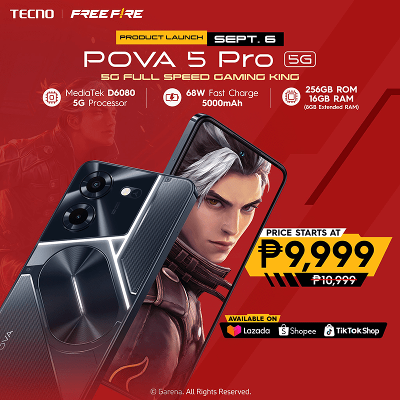 Pricing online of the TECNO POVA 5 Pro 5G in the Philippines