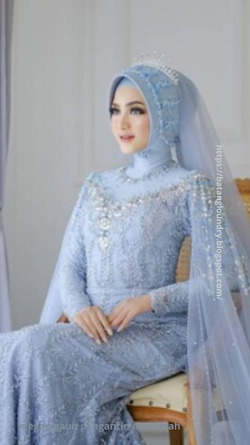 elegan gaun pengantin muslimah