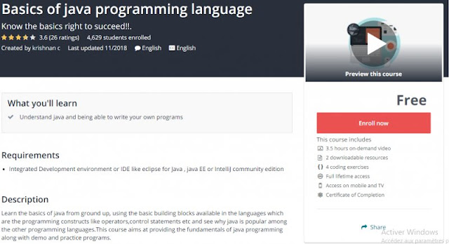 [100% Free] Basics of java programming language