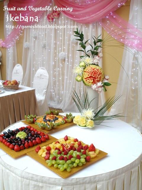 watermelon carving for baby shower. Fruit buffet for chcolate fountain