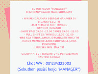 lowongan kerja floor manager galaxi mall surabaya