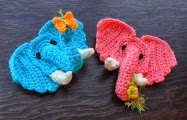 Free Crochet Pattern - 3D Worsted Elephant Applique