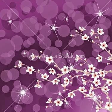 Flowering Tree Background Vector