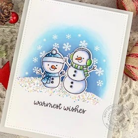 Sunny Studio Stamps: Feeling Frosty Frilly Frame Dies Winter Themed Card by Angelica Conrad