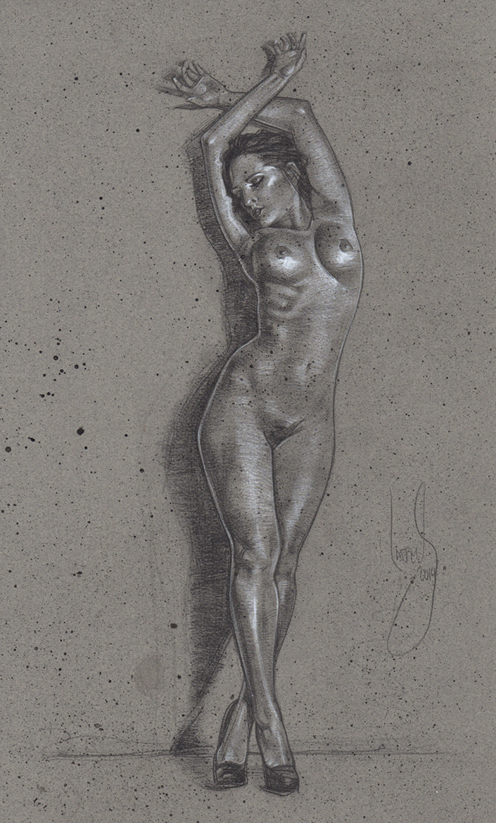 Nude Woman Drawing, Artwork is Copyright © 2014 Jeff Lafferty