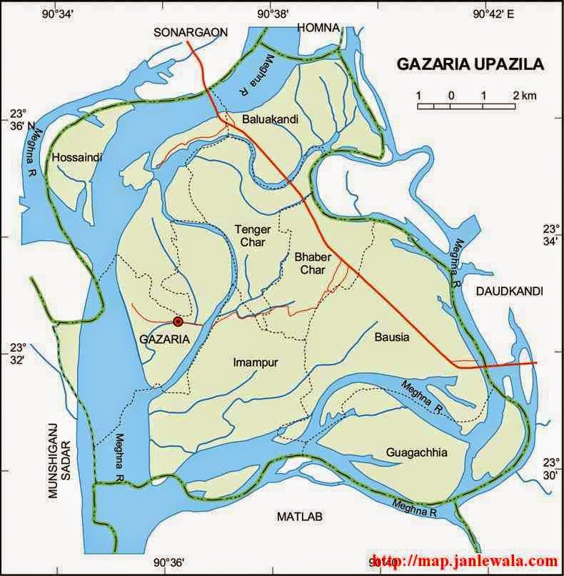 gazaria upazila map of bangladesh