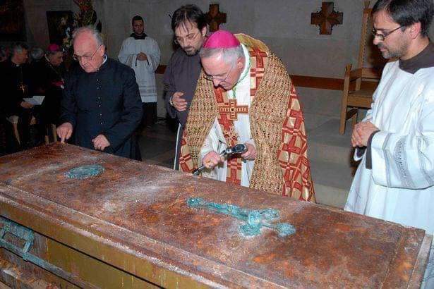 Exhumed body of Padre Pio