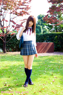 Mizuho Shiraishi Japanese Sexy Model Hot Japanese Schoolgirl Uniform With Sexy Long Legs 1