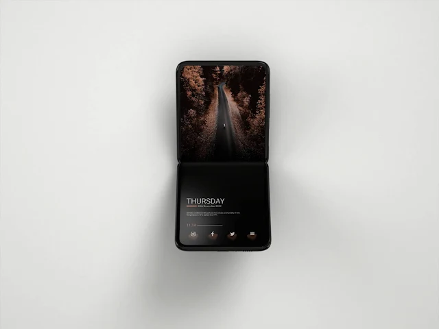 Free Flip Smartphone Mockup Template
