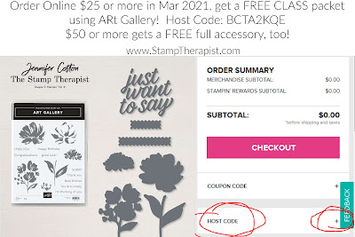 Free class in March 2021 using Stampin' Up!'s Art Gallery Bundle.  #StampinUp #StampTherapist #ArtGallery