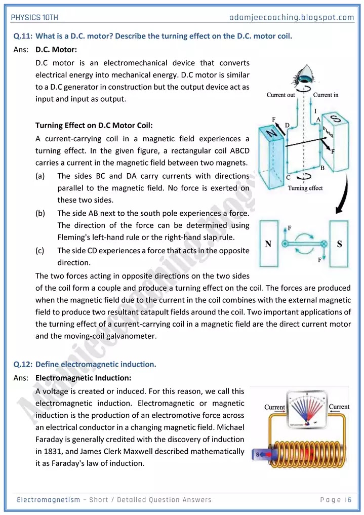 electromagnetism-short-and-detailed-answer-questions-physics-10th