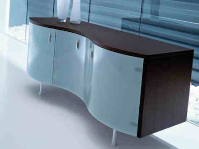 Buffet Wenge Houston Contemporary Curved Sideboard Furniture