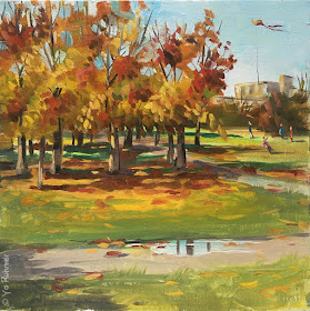 Pleinairmalerei, pleinairpainting, autumn in the park