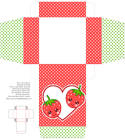 cute strawberry gift box to print and make