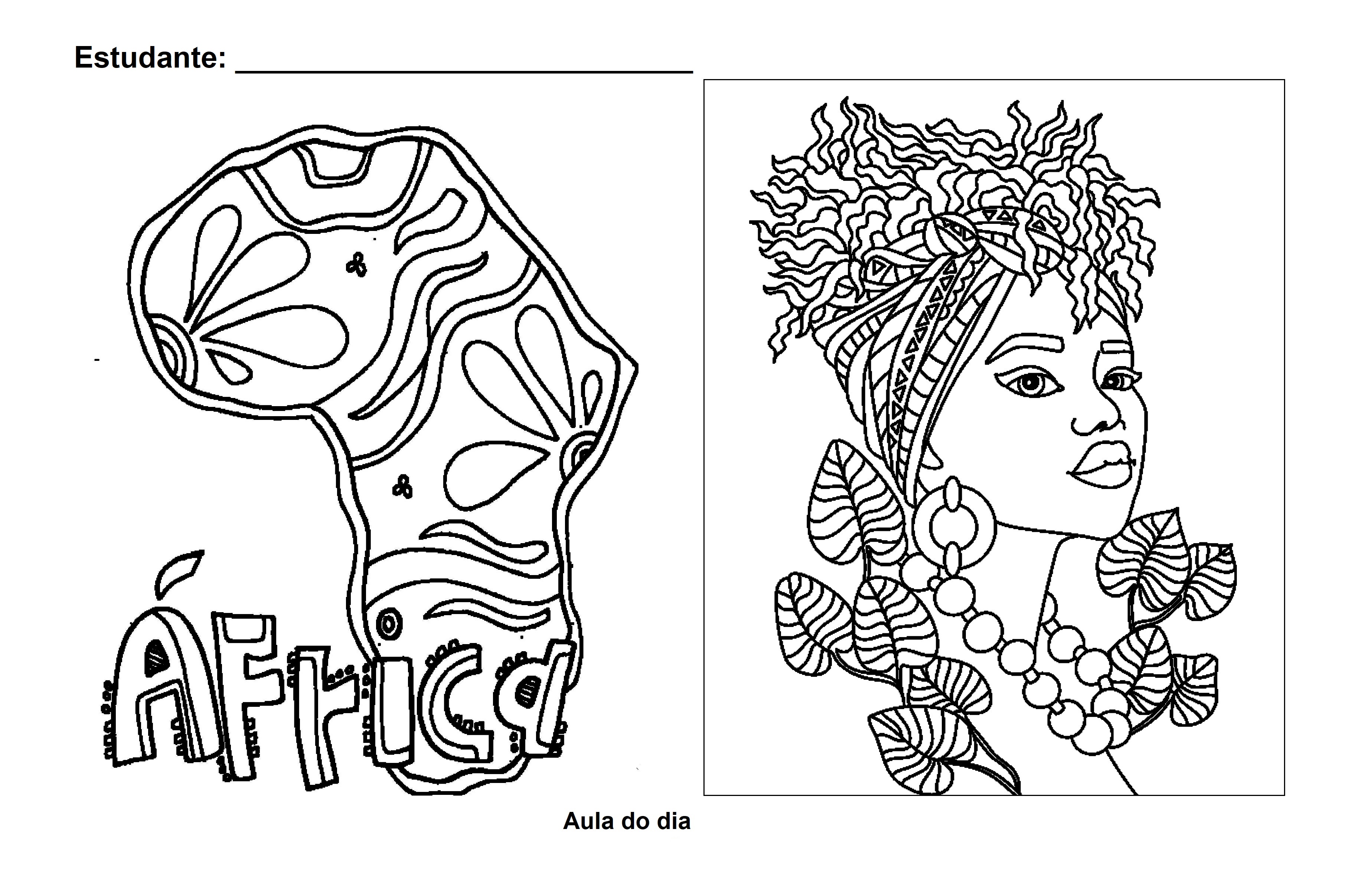 30 DESENHOS DE CONSCIÊNCIA NEGRA PARA COLORIR, PINTAR, IMPRIMIR - ÁFRICA E  AFRICANIDADE COLORIR - ESPAÇO EDUCAR