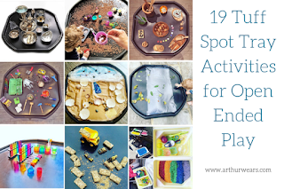 a range of open ended tuff tray activity ideas