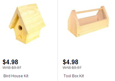 Hurry over to Home Depot and grab a Tool Box or Bird House Kit for $4 ...