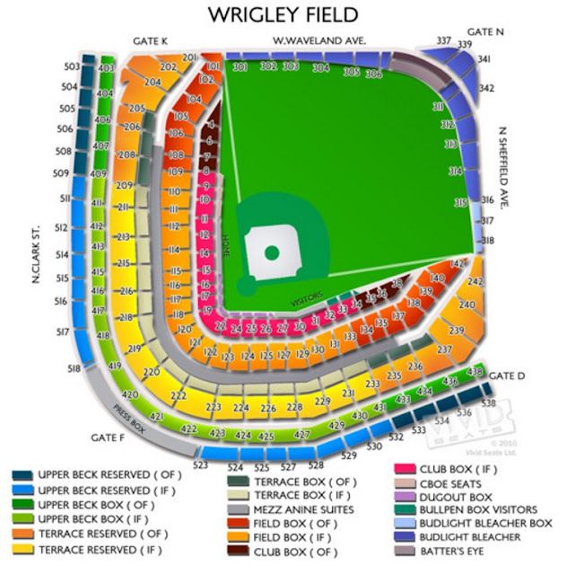 Wrigley Field Seating Chart with rows