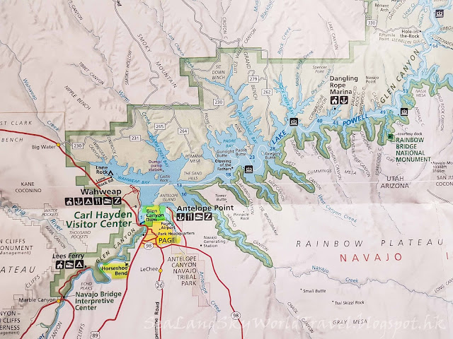 馬蹄灣, Horseshoe Bend Canyon, map, 地圖